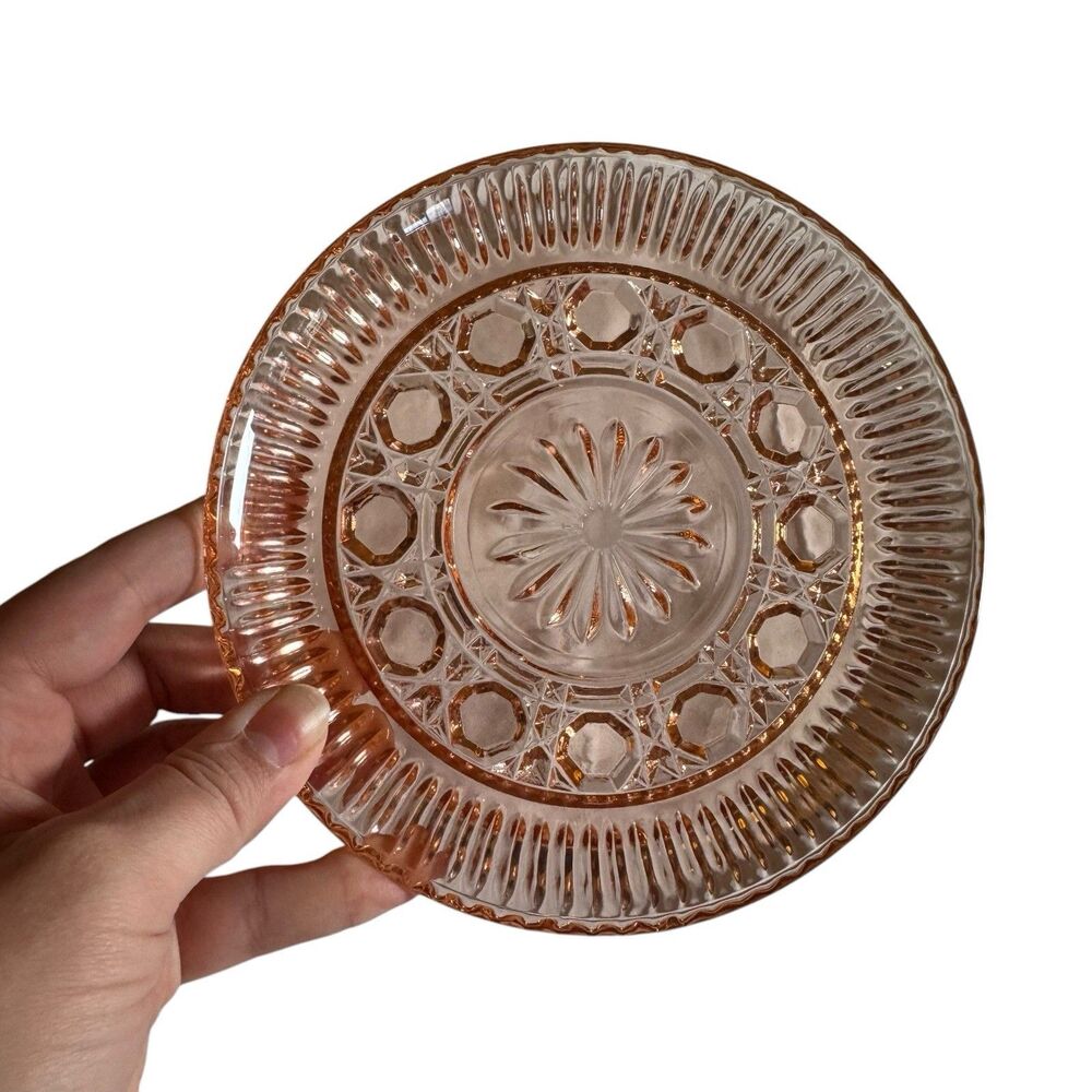 Anchor Hocking Pink Depression‎ Glass 6.5” Bread Butter Salad Plate